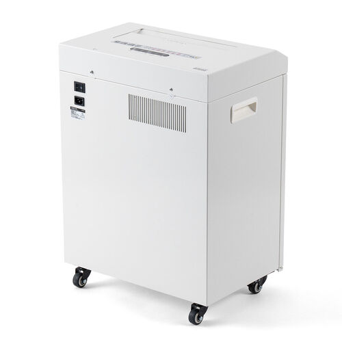 A3対応 電動シュレッダー マイクロカット A3用紙10枚同時細断 30分稼働 カード ホッチキス対応 容量40L キャスター付き
