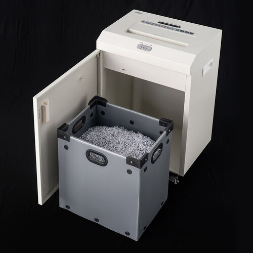 A3対応 電動シュレッダー マイクロカット A3用紙10枚同時細断 30分稼働 カード ホッチキス対応 容量40L キャスター付き