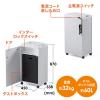 大容量 電動シュレッダー 業務用 4×32mm クロスカット 20枚同時細断 連続30分 カード対応 容量60L ダストボックス 400-PSD054