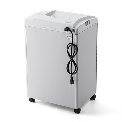 マイクロカットシュレッダー 2×15mm 電動 12枚 連続10分 ホッチキス対応 大容量40L (980枚分) メンテナンスオイル付き 400-PSD037
