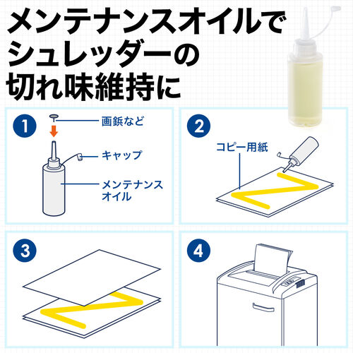 マイクロカットシュレッダー 2×15mm 電動 12枚 連続10分 ホッチキス対応 大容量40L (980枚分) メンテナンスオイル付き 400-PSD037