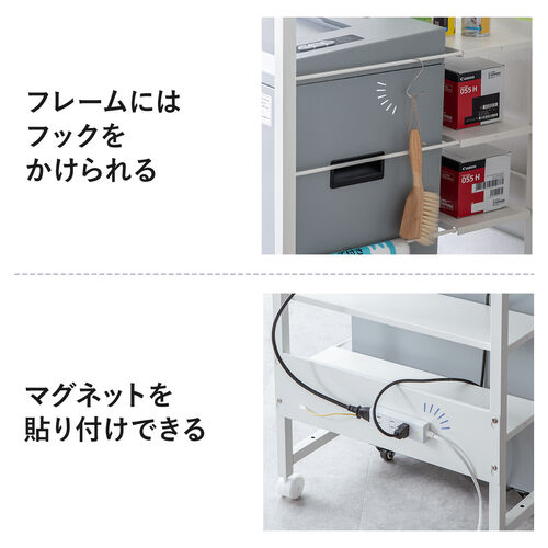 シュレッダー収納ラック キャスター付き 幅60cm 奥行60cm 高さ90cm