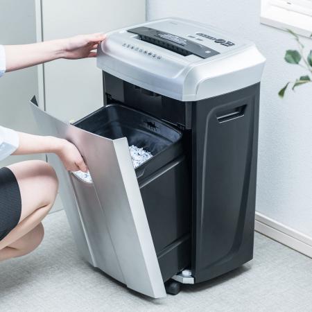 【アウトレット】電動シュレッダー(業務用・クロスカット・20枚細断・連続120分使用・CD/DVD・カード対応) 400-PSD036