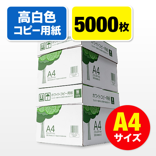 コピー用紙(A4サイズ・500枚×10冊・5000枚・高白色)